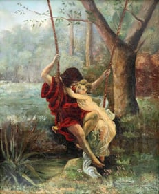 AFTER PIERRE-AUGUSTE COT "SPRINGTIME" PAINTING