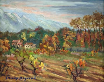 FRENCH LANDSCAPE IN AUTUMN PAINTING