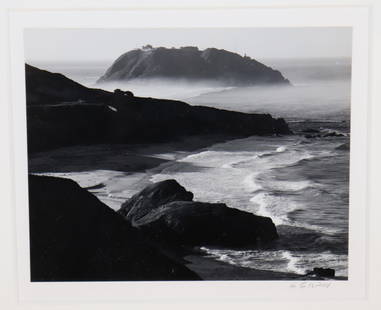 HENRY GILPIN (1922-2011) CALIFORNIA PHOTOGRAPH: A black and white framed photo 5 1/4" X 4 1/4" H. (12" x 9 1/12") signed H. Gilpin. Professionally framed and matted with label on verso from Spanish Bay Galleries, Pacific Grove,, CA.