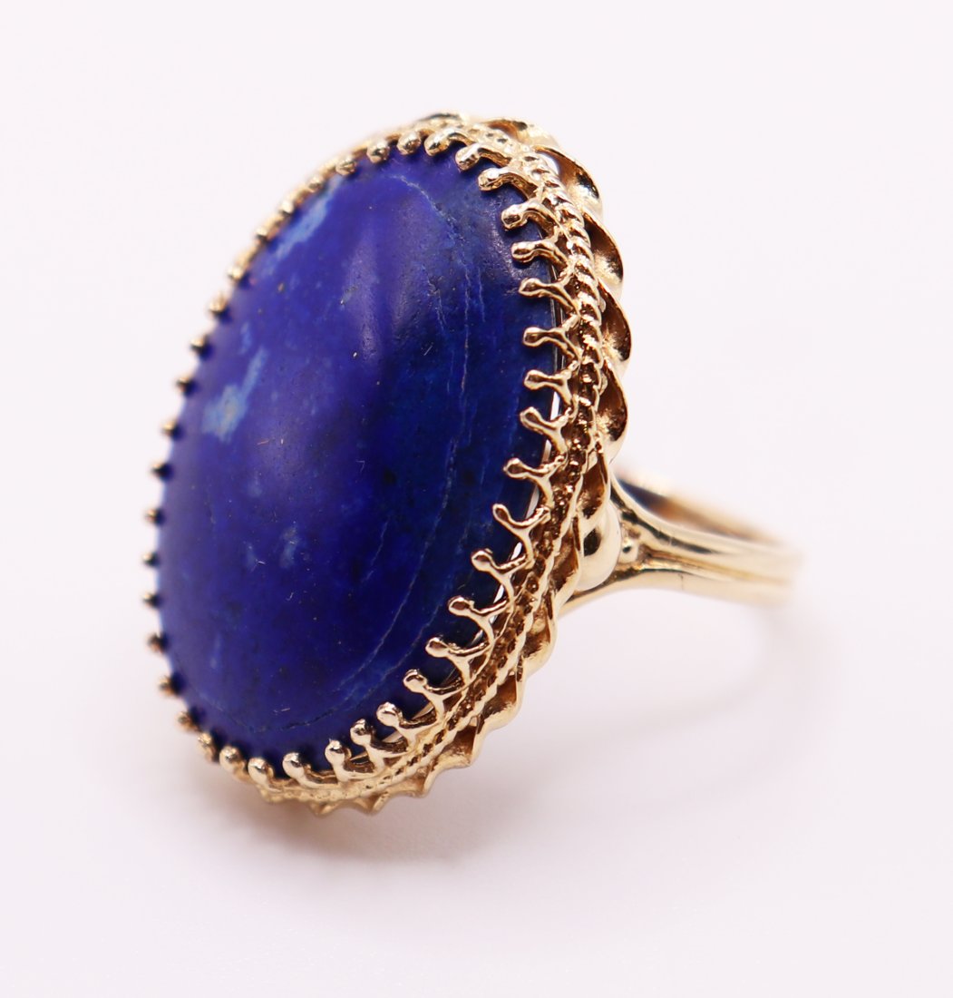 14K YELLOW GOLD LAPIS RING (1 of 2)