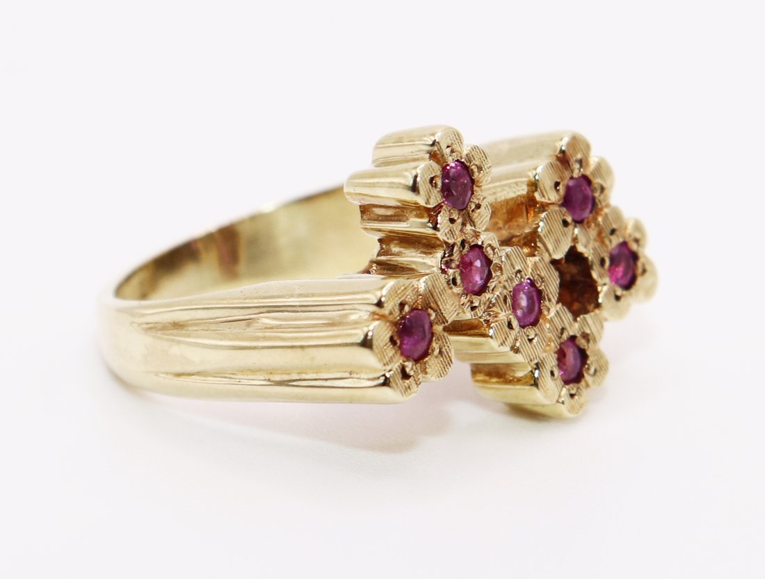 14K RUBY FLOWER RING (1 of 3)