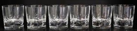 (6) CHRISTOFLE CRYSTAL CLUNDY OLD FASHIONED GLASSES