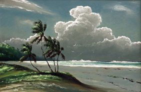 HAROLD NEWTON RIO MAR BEACH PALMS HIGHWAYMEN PAINTING