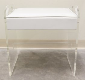 MID CENTURY LUCITE VANITY BENCH