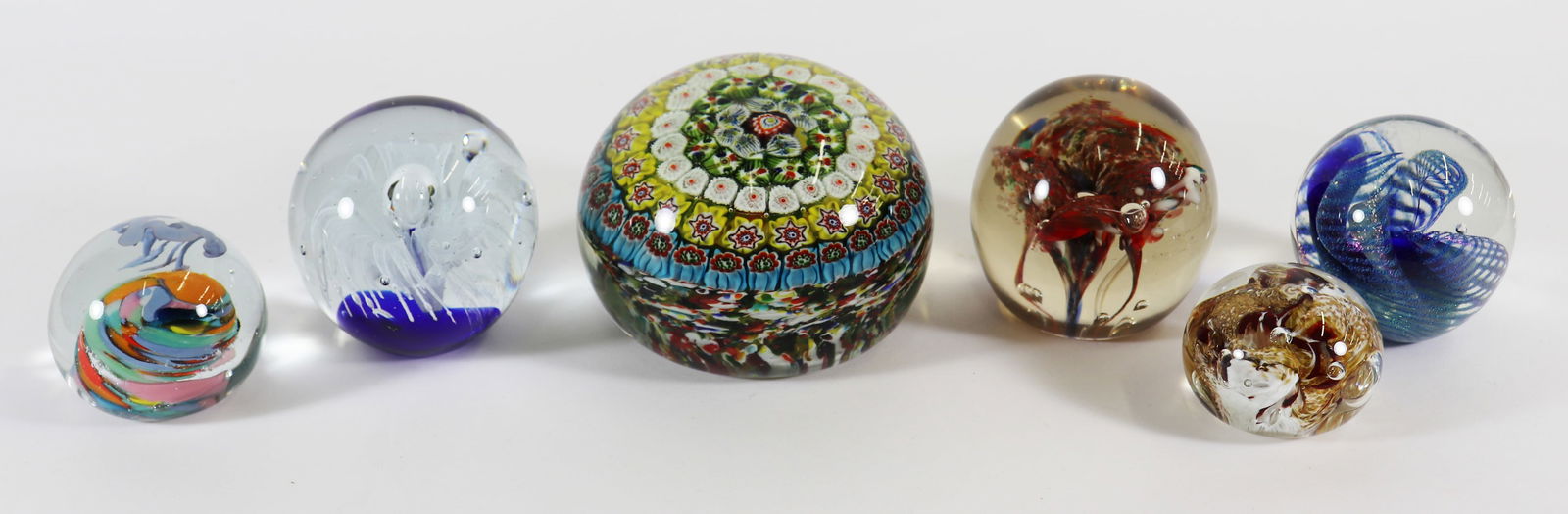 (6) ART GLASS PAPERWEIGHTS (1 of 3)