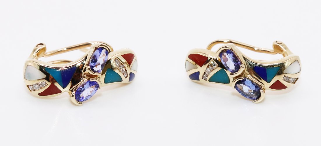 14K MULTI GEMSTONE EARRINGS (1 of 4)