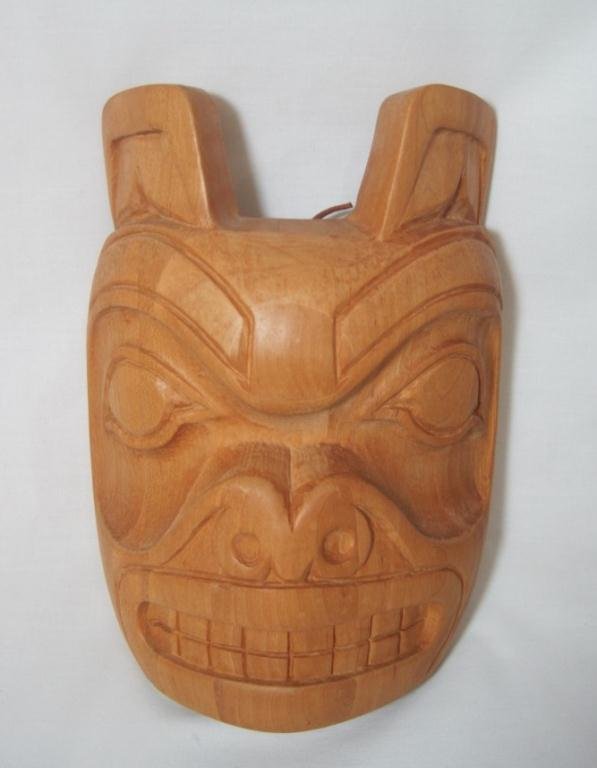 CARVED ALASKAN BEAR MASK: By Lee Jacobs Sr.