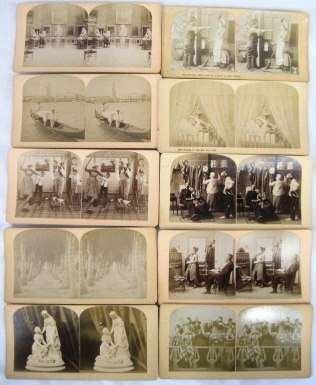 STEREOSCOPE VIEWER SLIDES: 10 Total.