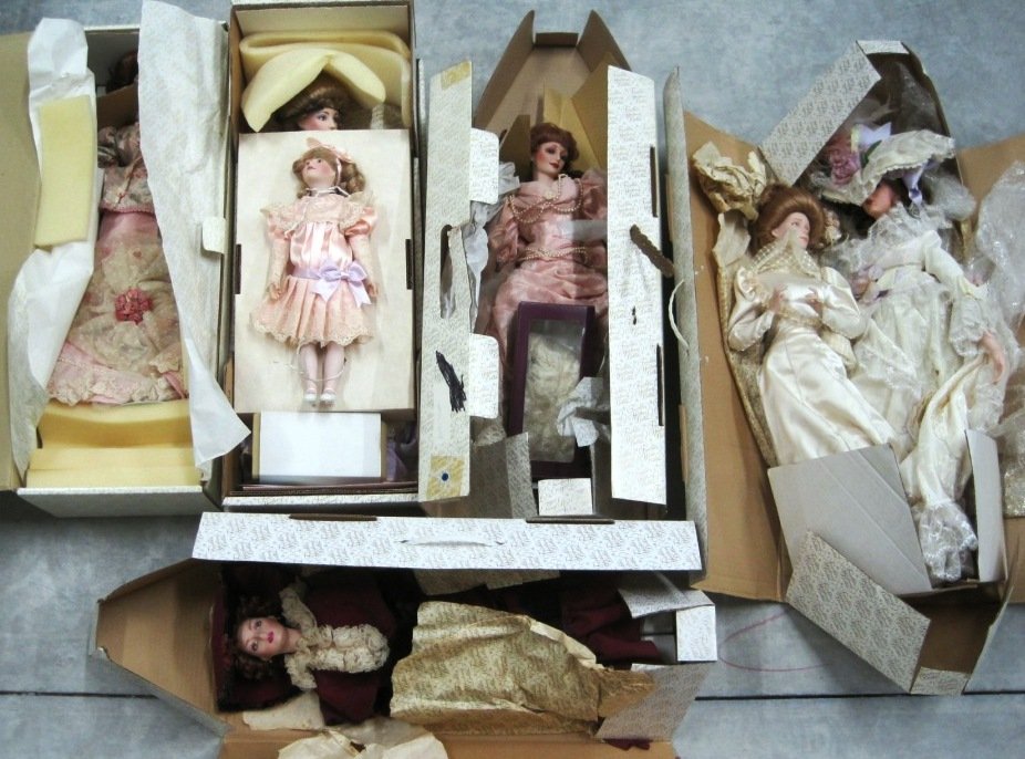 FRANKLIN HEIRLOOM DOLLS: Gibson Girls, Promenade Mother and Daughter Gibson Girl, Bride, & more.