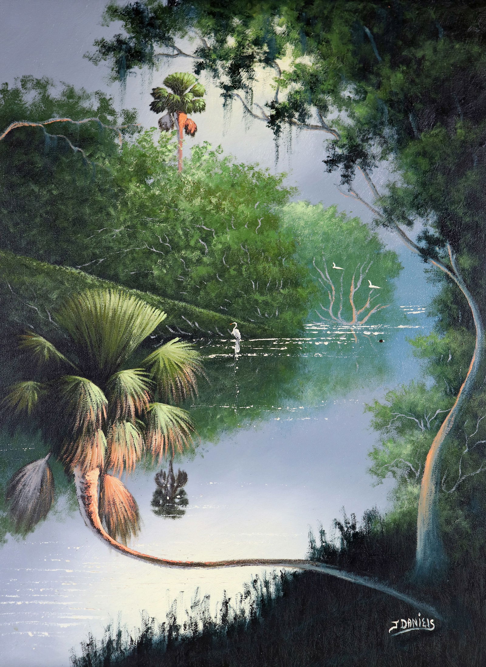 JOHNNY DANIELS NIGHT PALMS HIGHWAYMEN PAINTING (1 of 5)