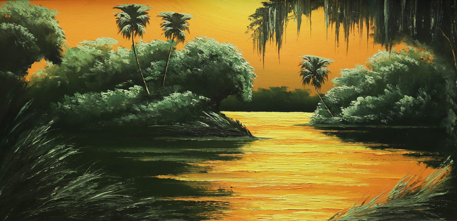 JAMES GIBSON SUNSET INLET HIGHWAYMEN PAINTING (1 of 7)