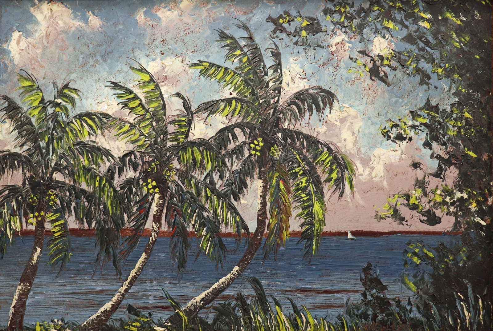 HAROLD NEWTON RIVER PALMS HIGHWAYMEN PAINTING (1 of 9)