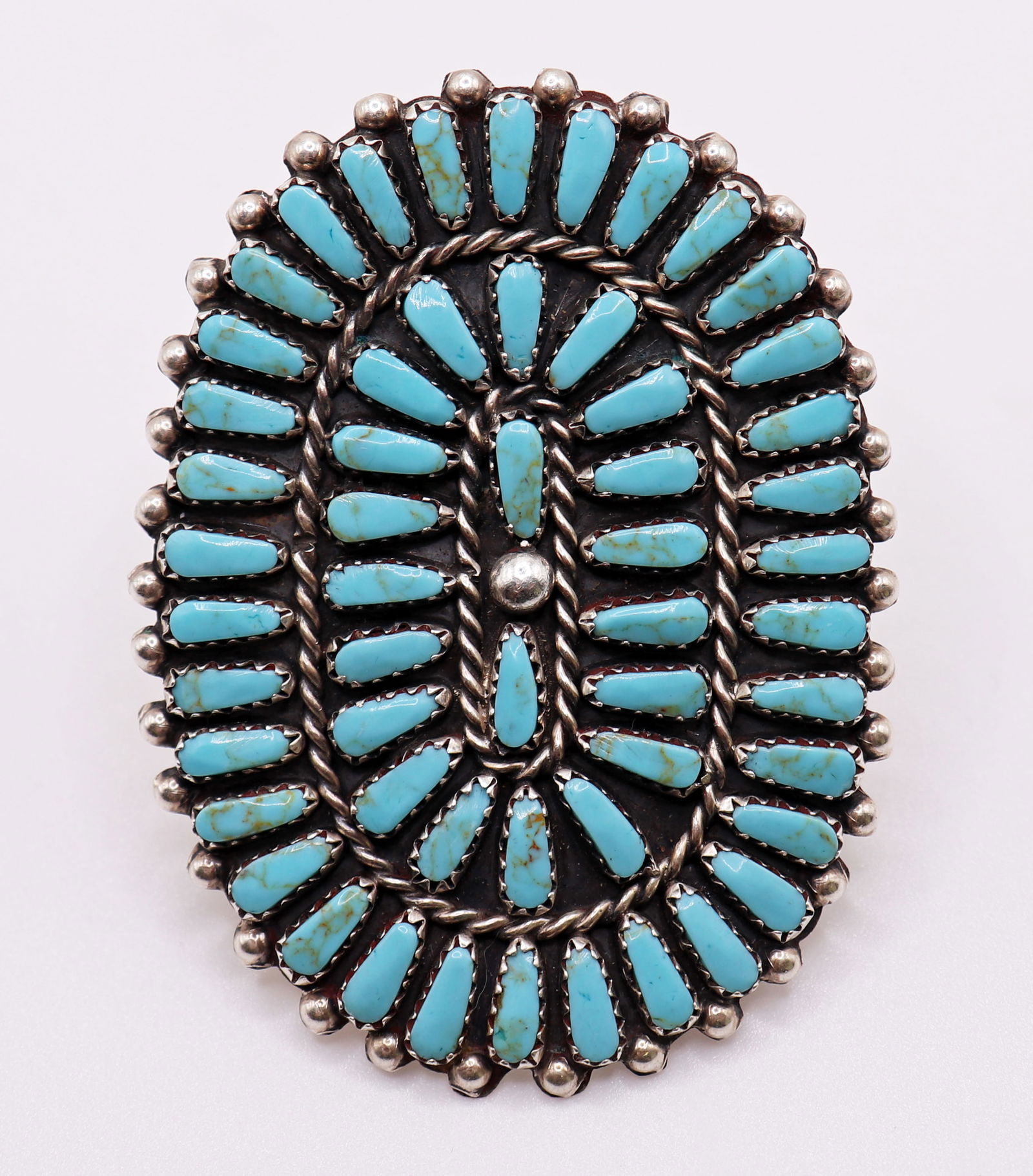 BEGAY PETIT POINT TURQUOISE STERLING RING (1 of 3)