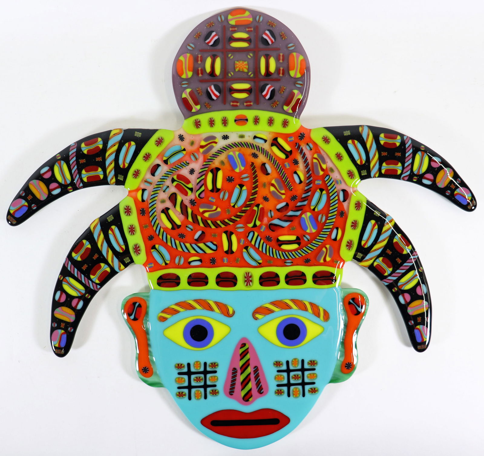 JESSE GREGG FUSED GLASS NAVAJO MASK (1 of 4)