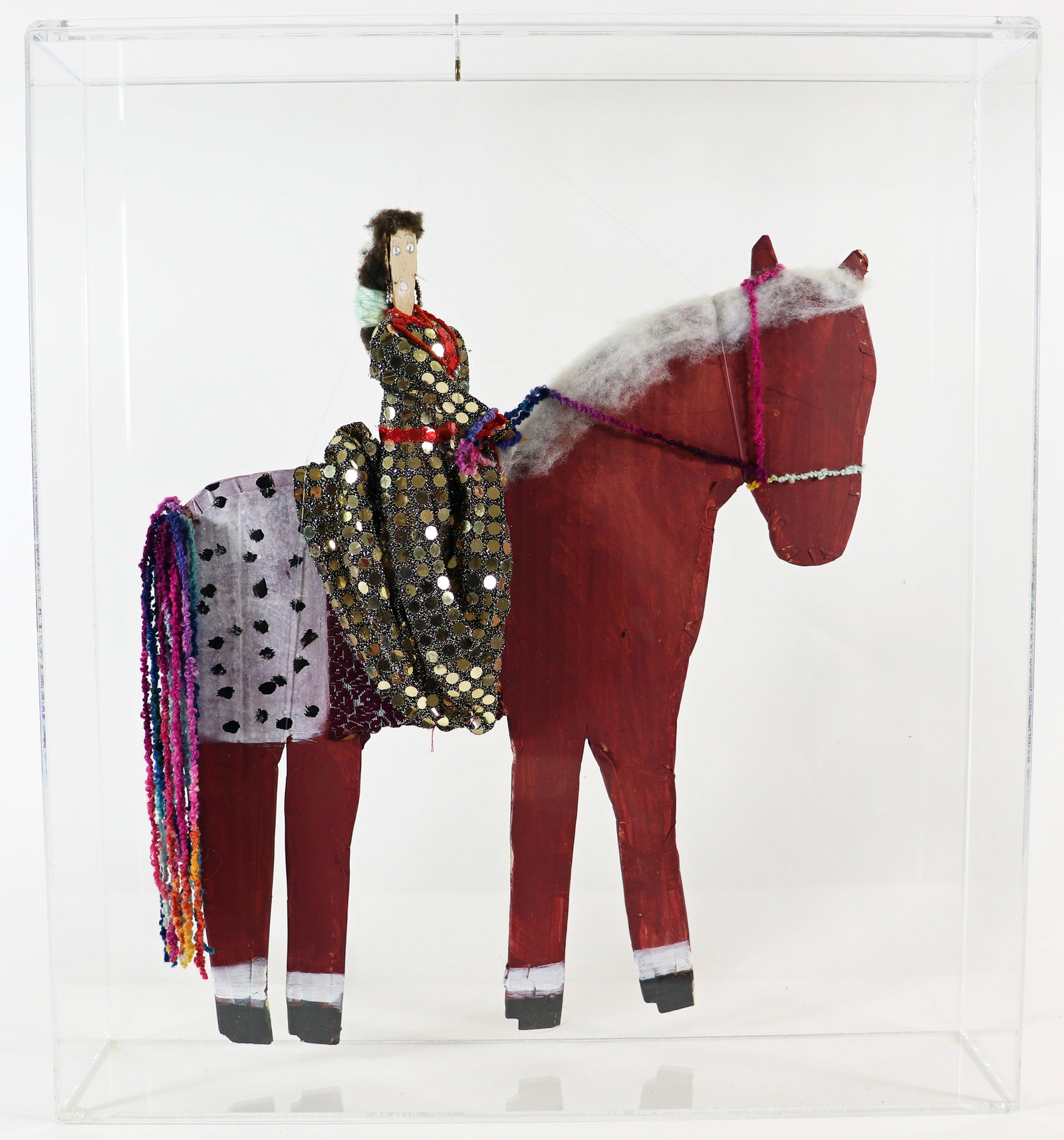 MAMIE DESCHILLIE NAVAJO WOMAN ON HORSE FOLK ART (1 of 4)