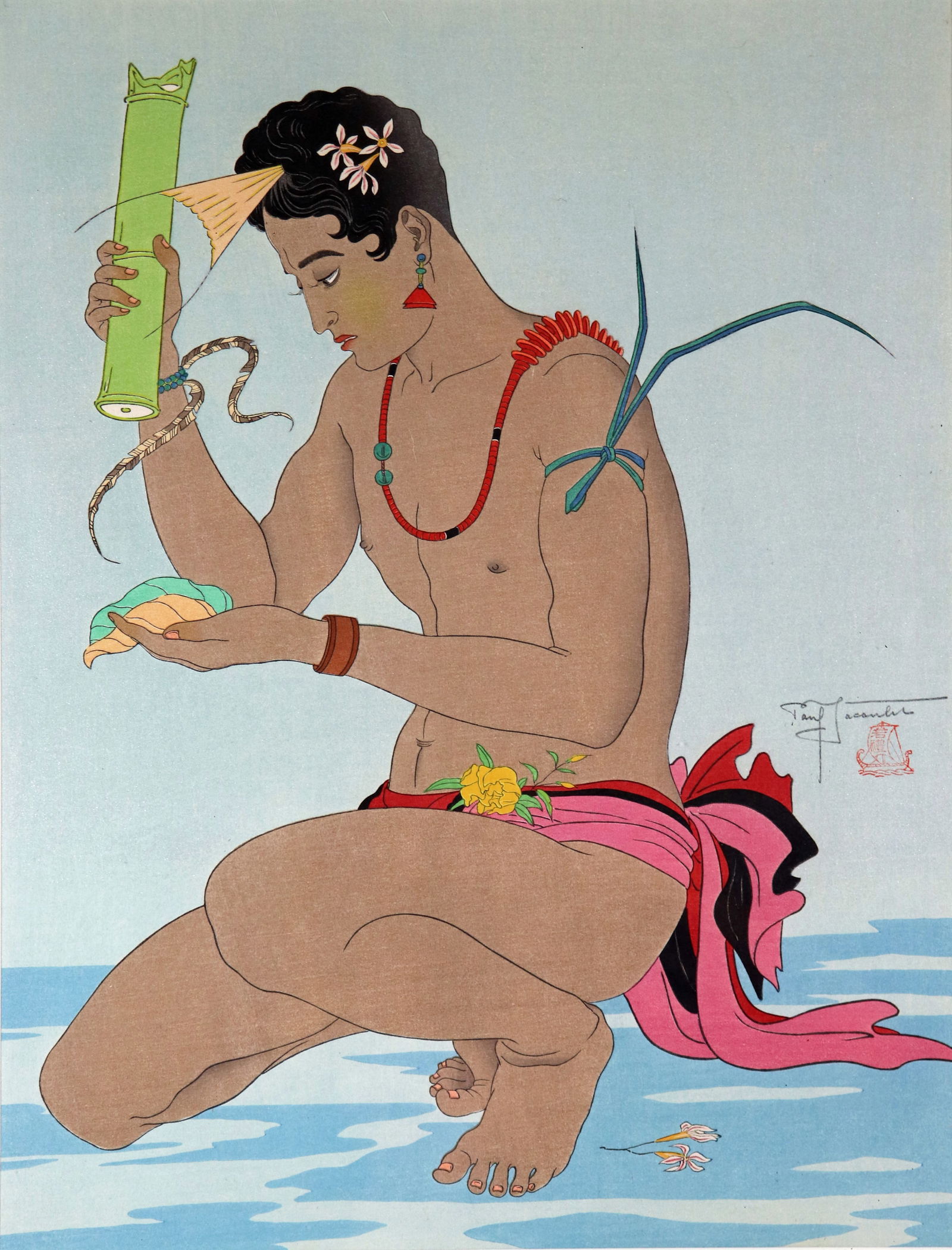 PAUL JACOULET LE BETEL NUT BOY WOODBLOCK (1 of 3)