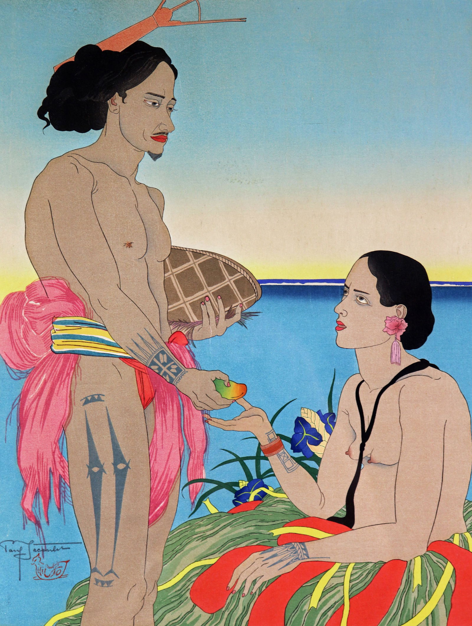 PAUL JACOULET AMOUREUX A TARANG YAP WOODBLOCK (1 of 3)