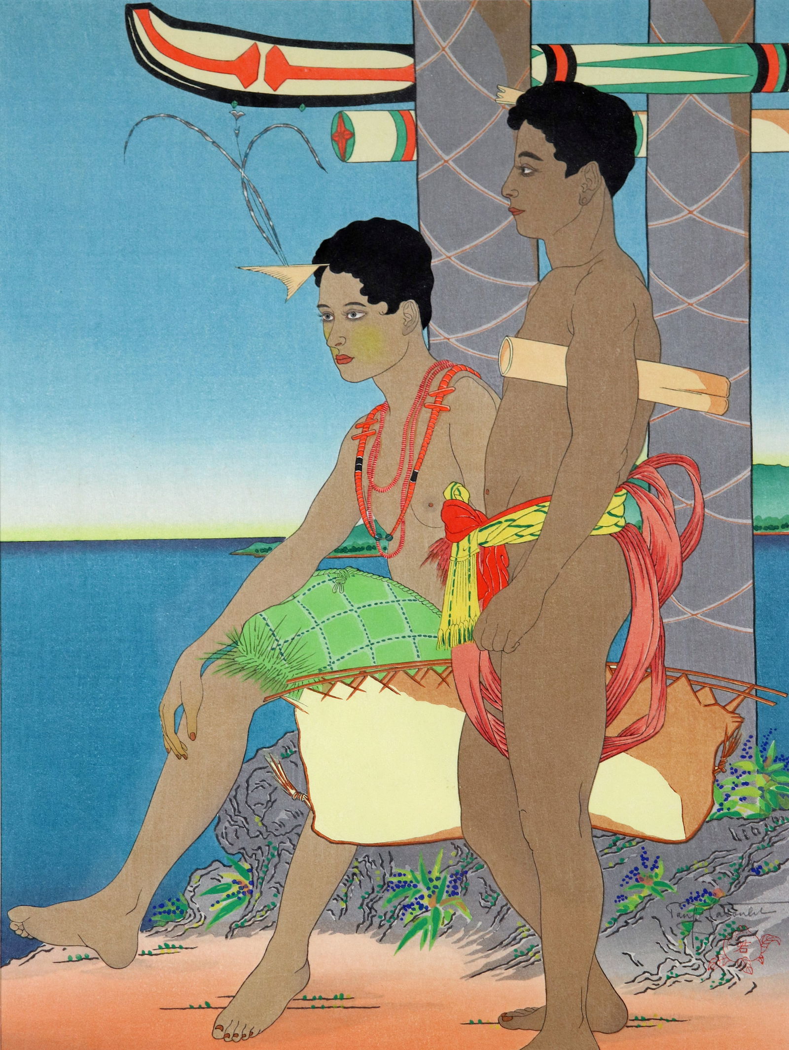 PAUL JACOULET CHIEF SARAGAN WOODBLOCK (1 of 3)