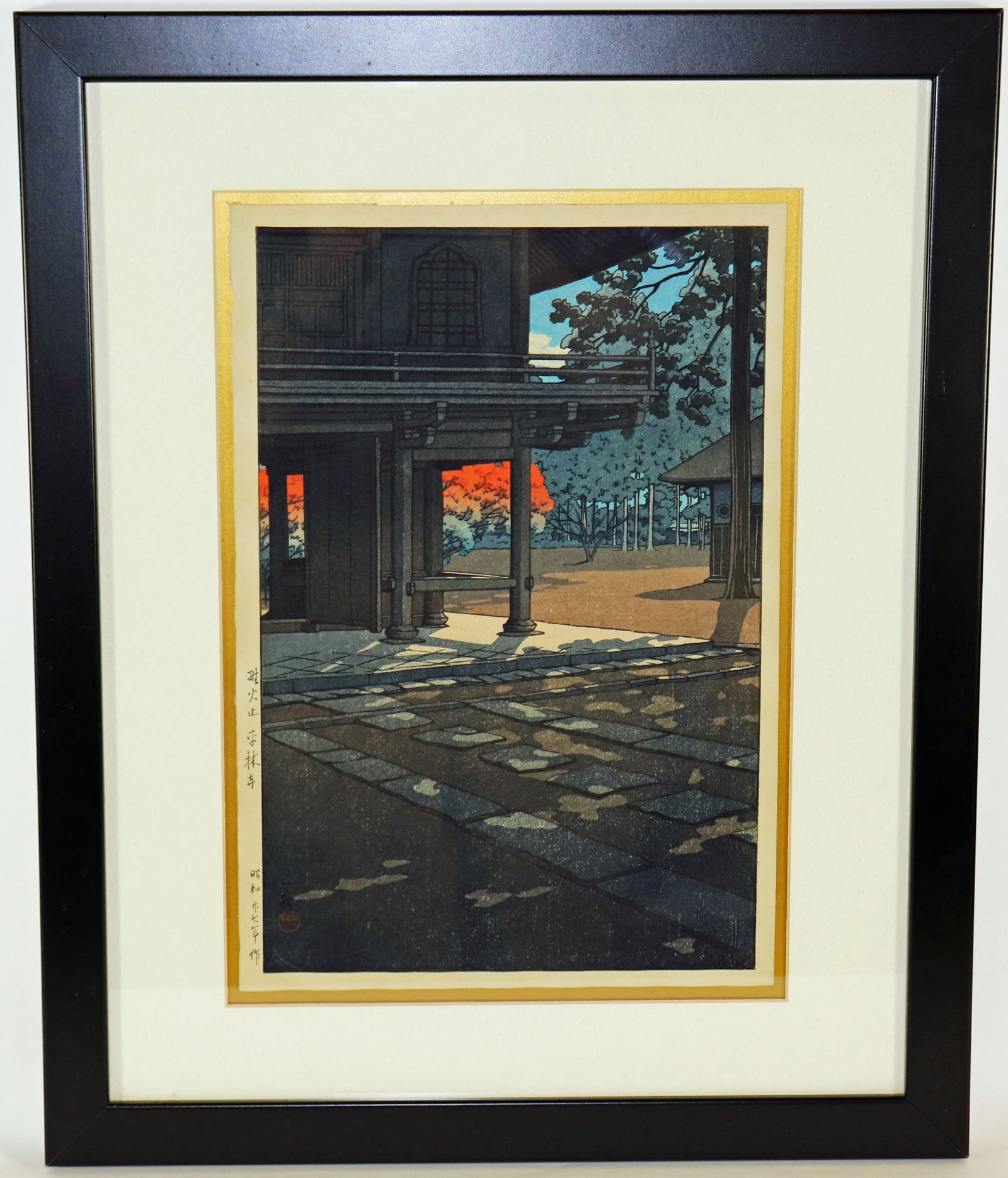 KAWASE HASUI TEMPLE AT NOBIDOME JAPANESE WOODBLOCK (1 of 3)