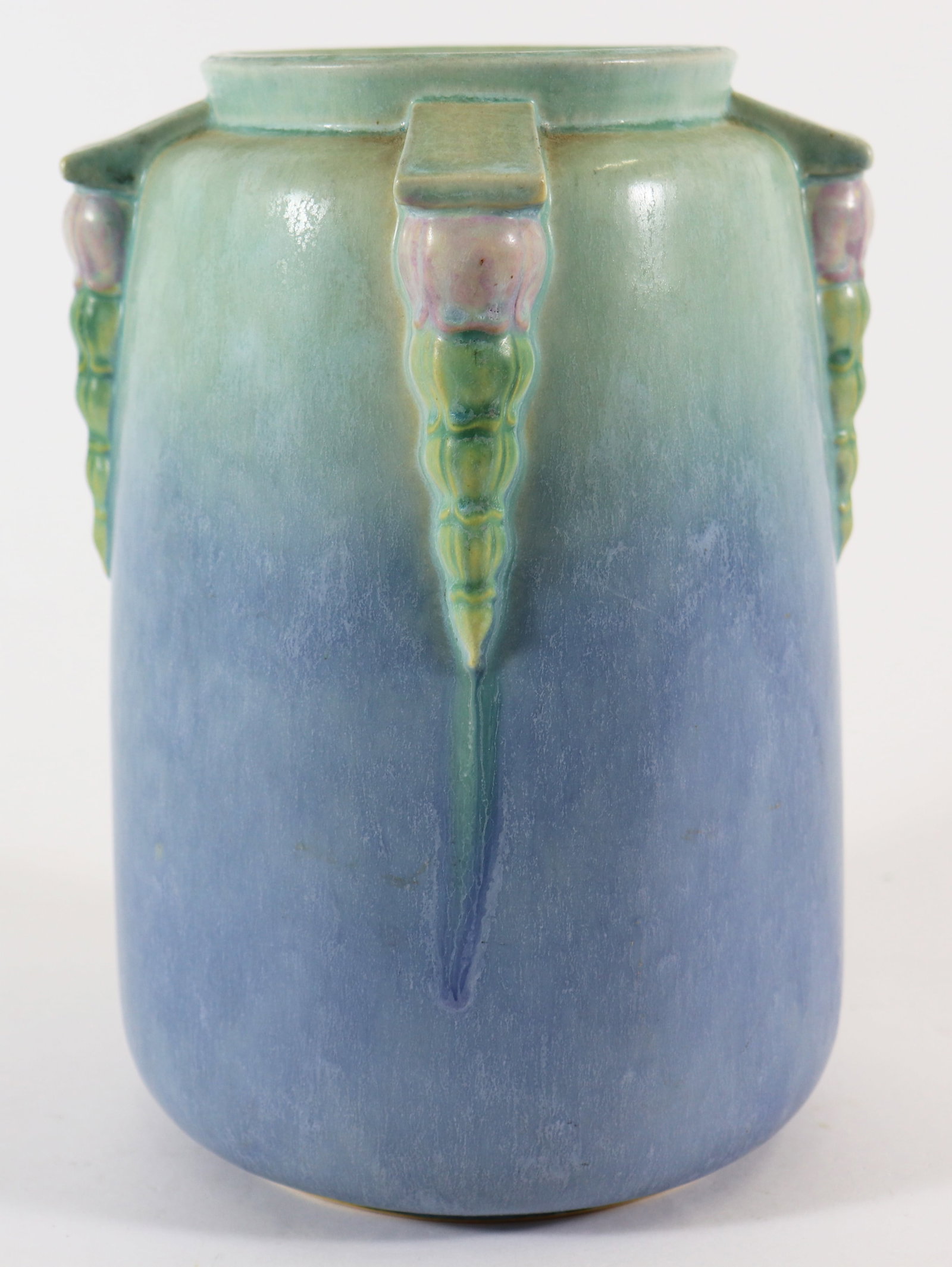 1934 ROSEVILLE POTTERY BLUE GREEEN TOPEO VASE (1 of 4)