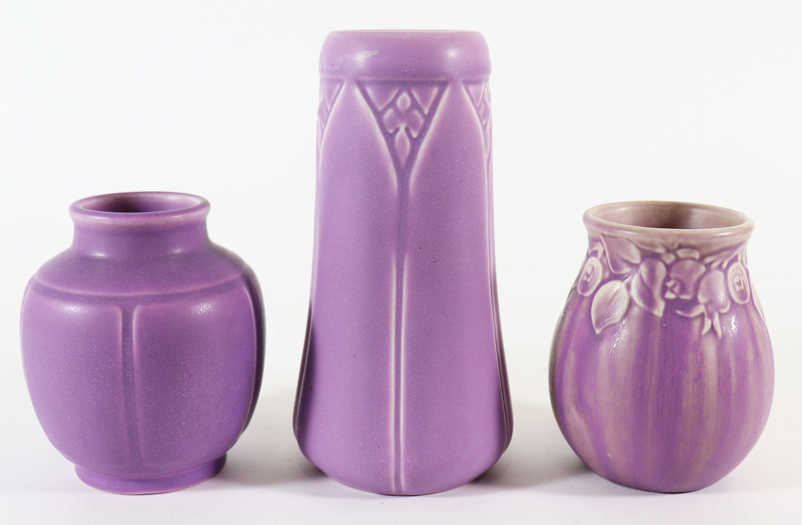 (3) ROOKWOOD POTTERY LAVENDER PURPLE VASES (1 of 4)