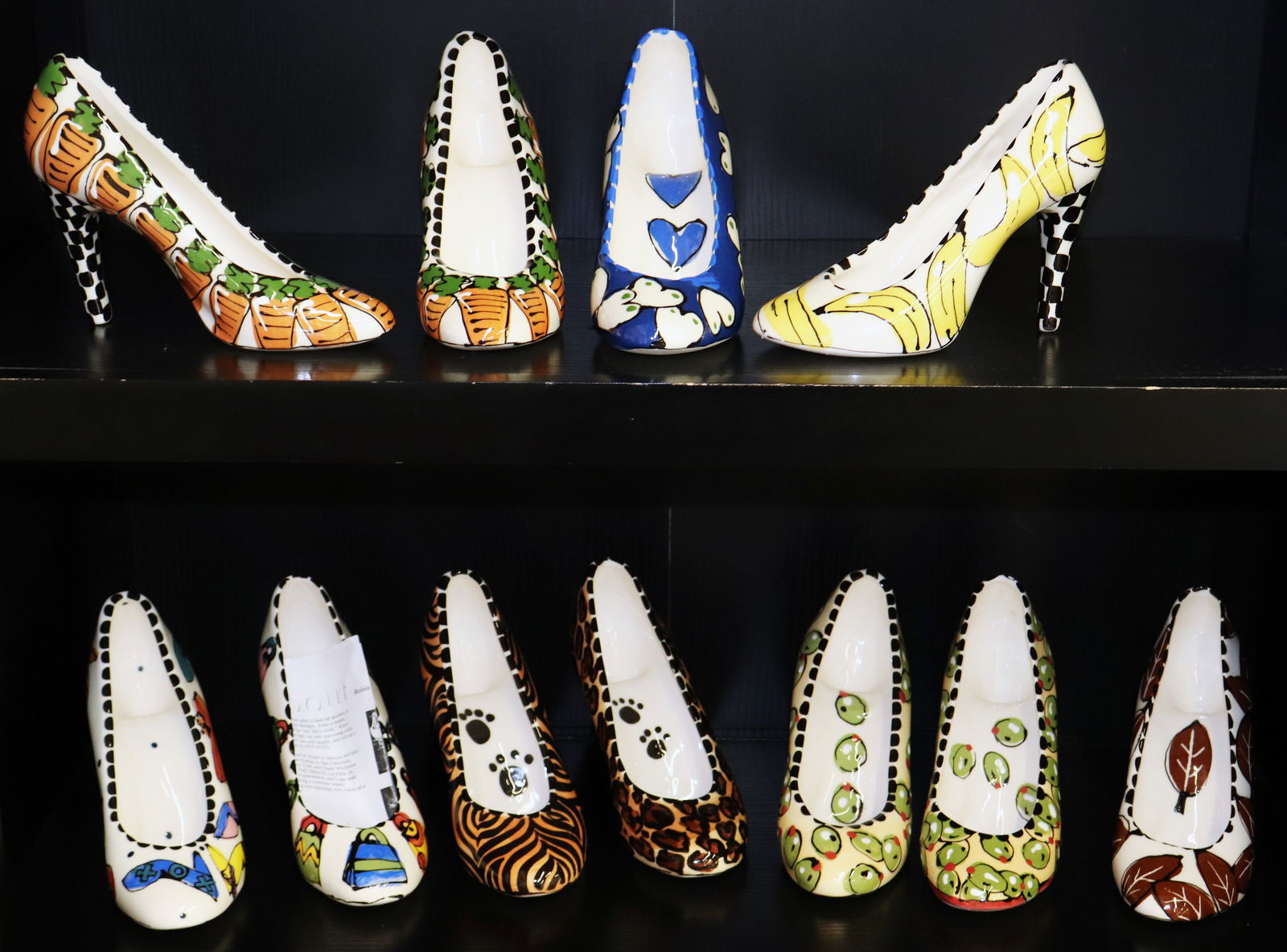 (11) ROBIN STERLING HAND PAINTED PORCELAIN SHOES (1 of 4)