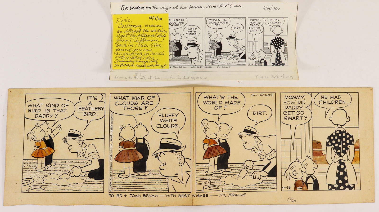 DIK BROWNE ORIGINAL COMIC ILLUSTRATION (1 of 2)