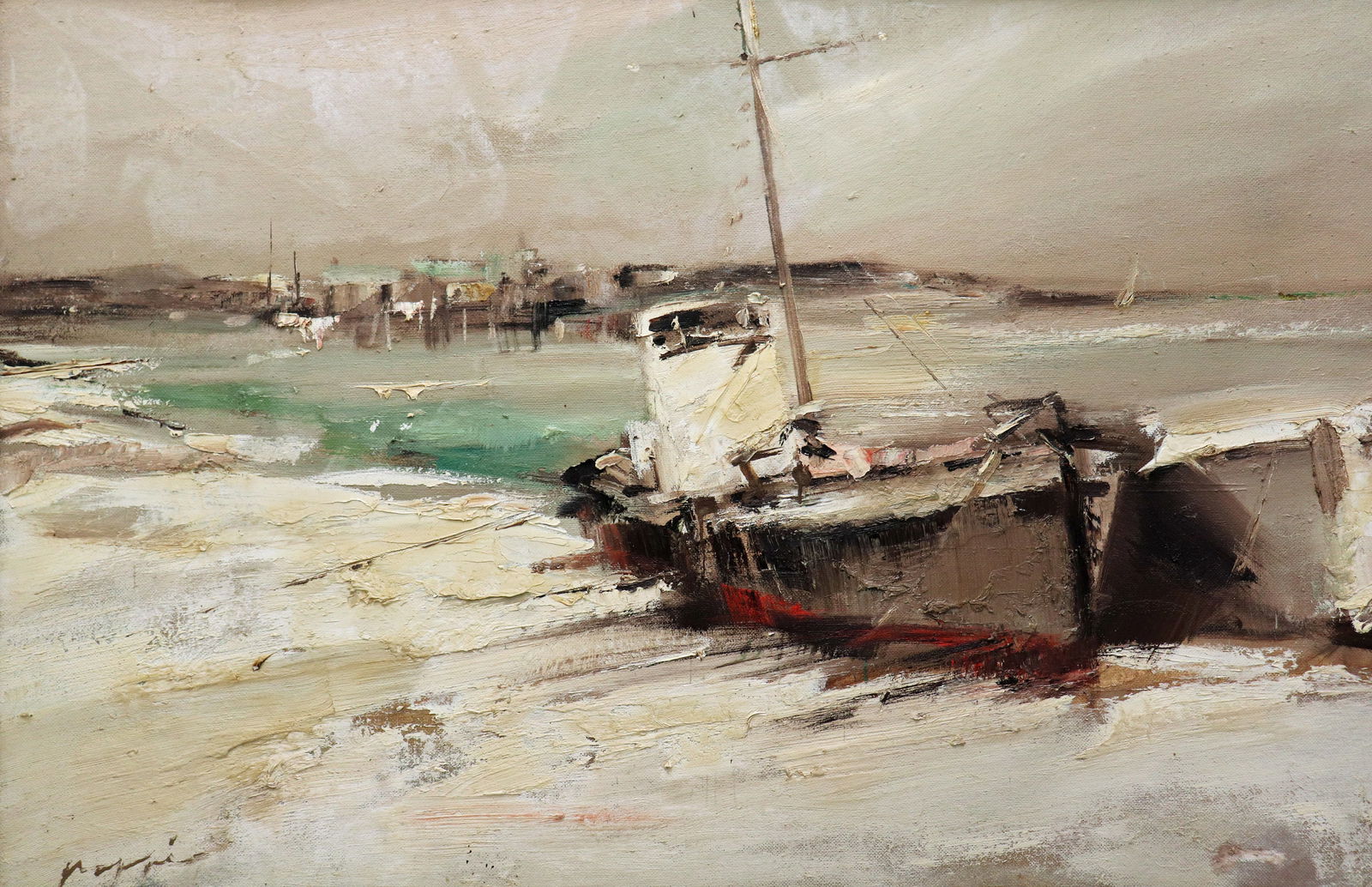 CHARLES C. GRUPPE BOATS ASHORE PAINTING (1 of 6)