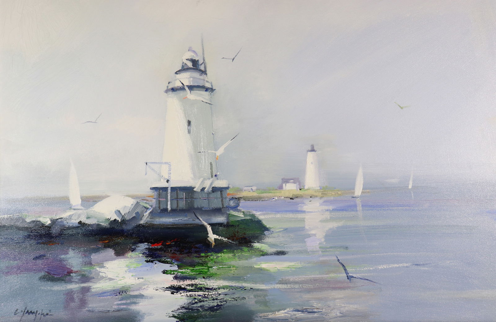 CHARLES C. GRUPPE LIGHTHOUSE PAINTING (1 of 4)