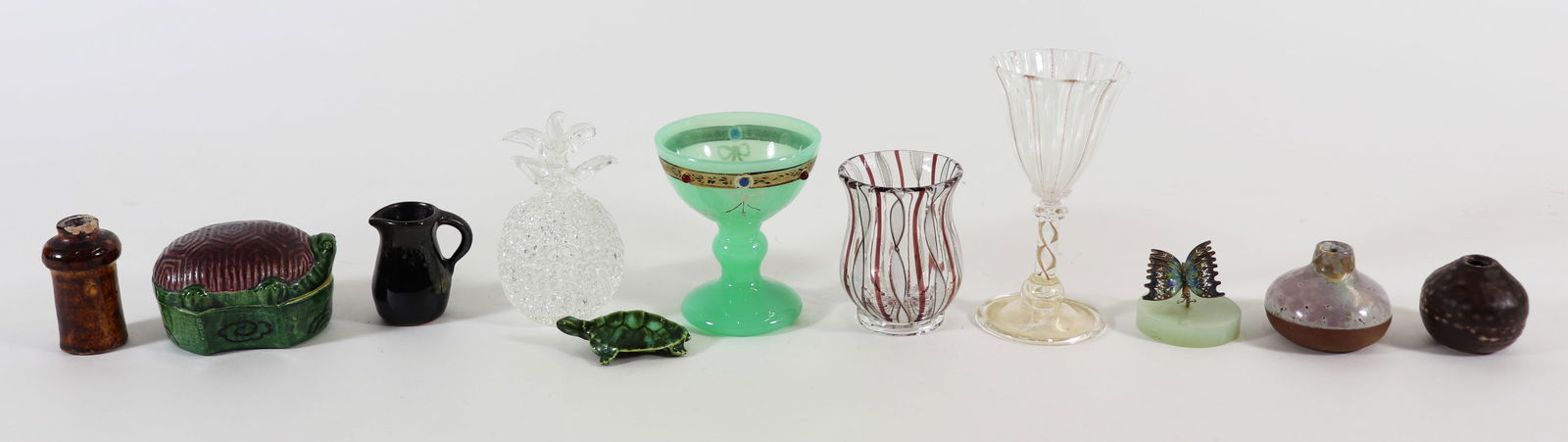 MINIATURE POTTERY, GLASS & STONEWARE SAMPLES (1 of 4)
