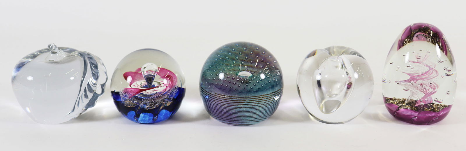 (5) SIGNED ART GLASS PAPERWEIGHTS (1 of 3)