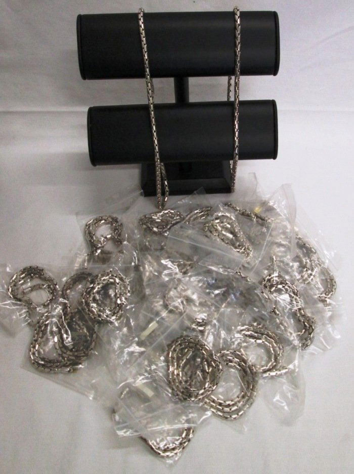 OVER 125 BRAND NEW SILVER LINK BRACELETS & NECKLACES: 10" 16" & 18"