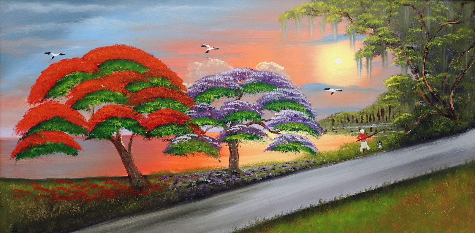 AL BLACK RIVER ROAD FISHING HIGHWAYMEN PAINTING (1 of 6)