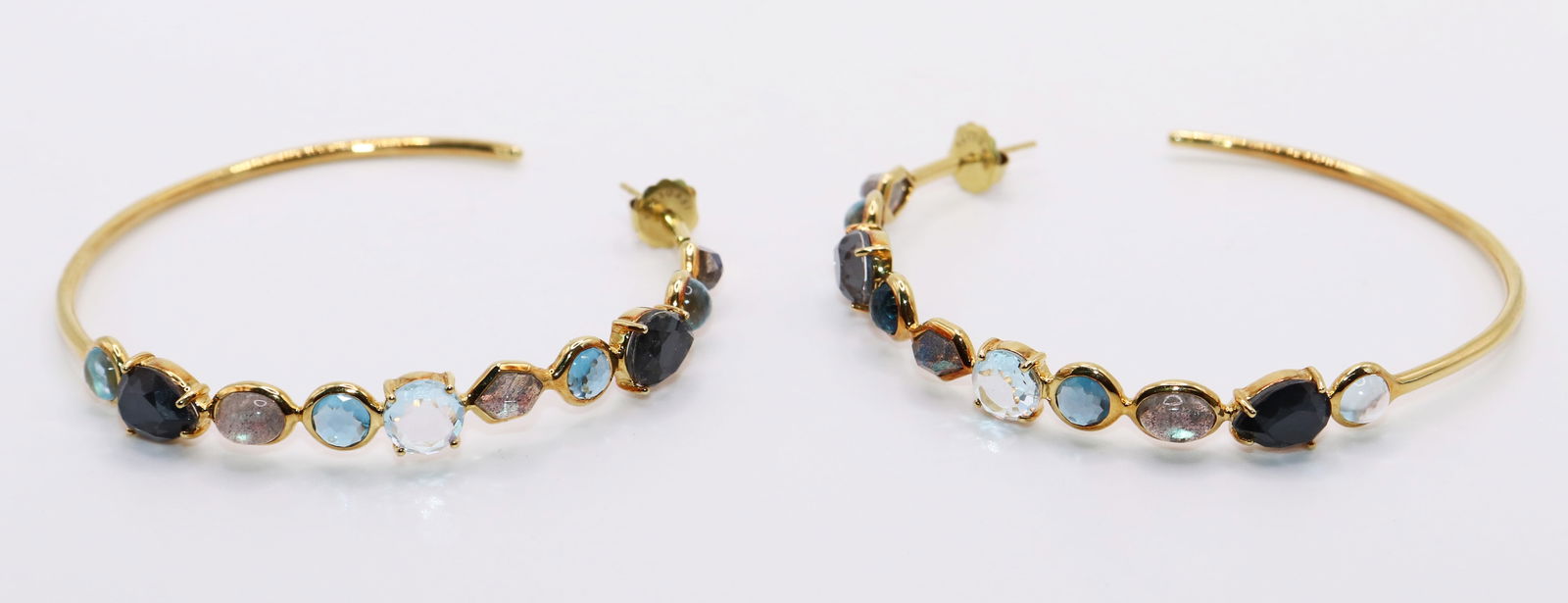 18KT IPPOLITA MUTLI GEMSTONE HOOP EARRINGS (1 of 6)