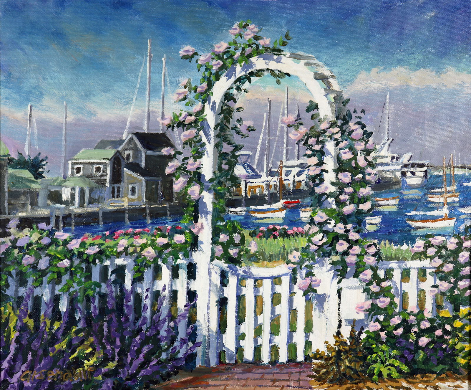 PAUL ARSENAULT NANTUCKET HARBOR PAINTING (1 of 5)