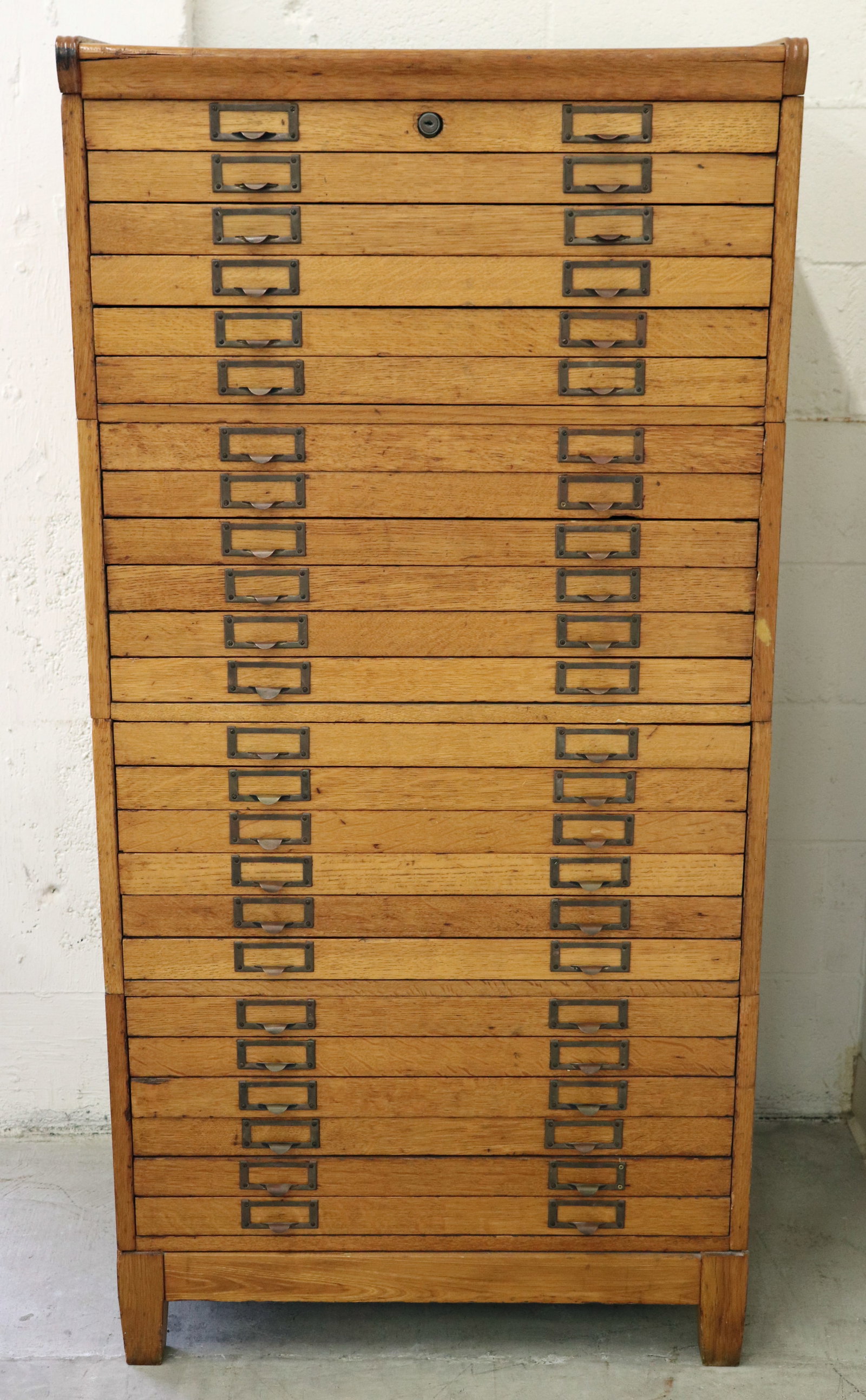 ANTIQUE OAK FLAT FILE CABINET (1 of 4)