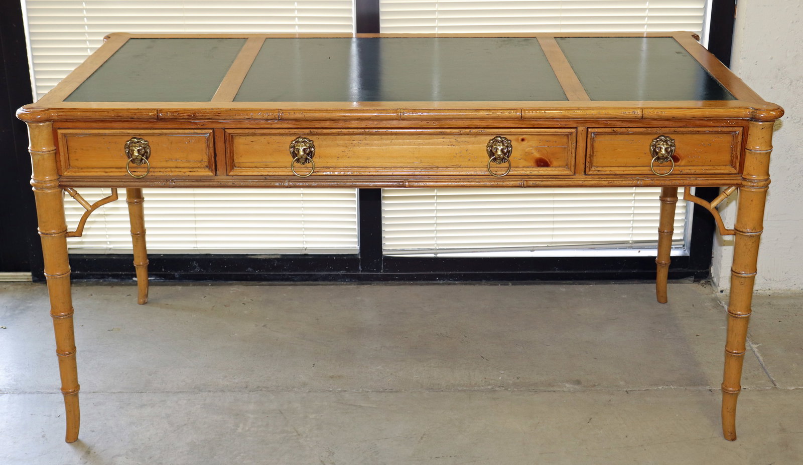 BAKER LEATHER TOP WOOD DESK (1 of 4)