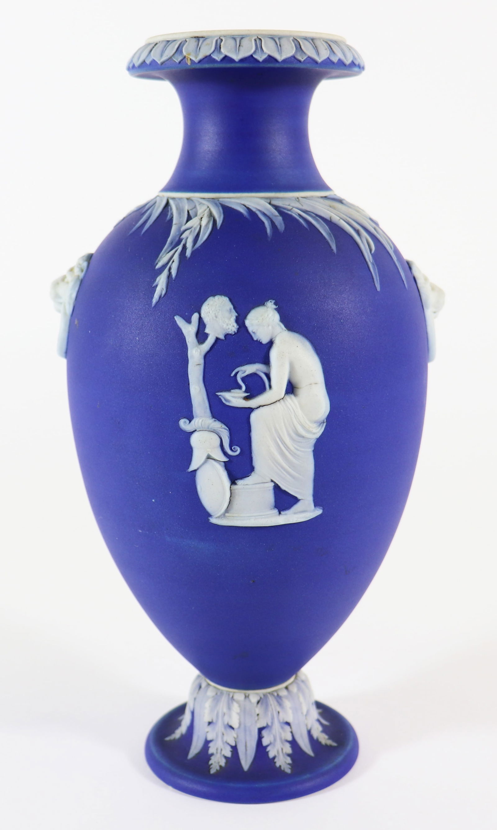 18th CENTURY DARK BLUE WEDGWOOD JASPERWARE VASE (1 of 5)