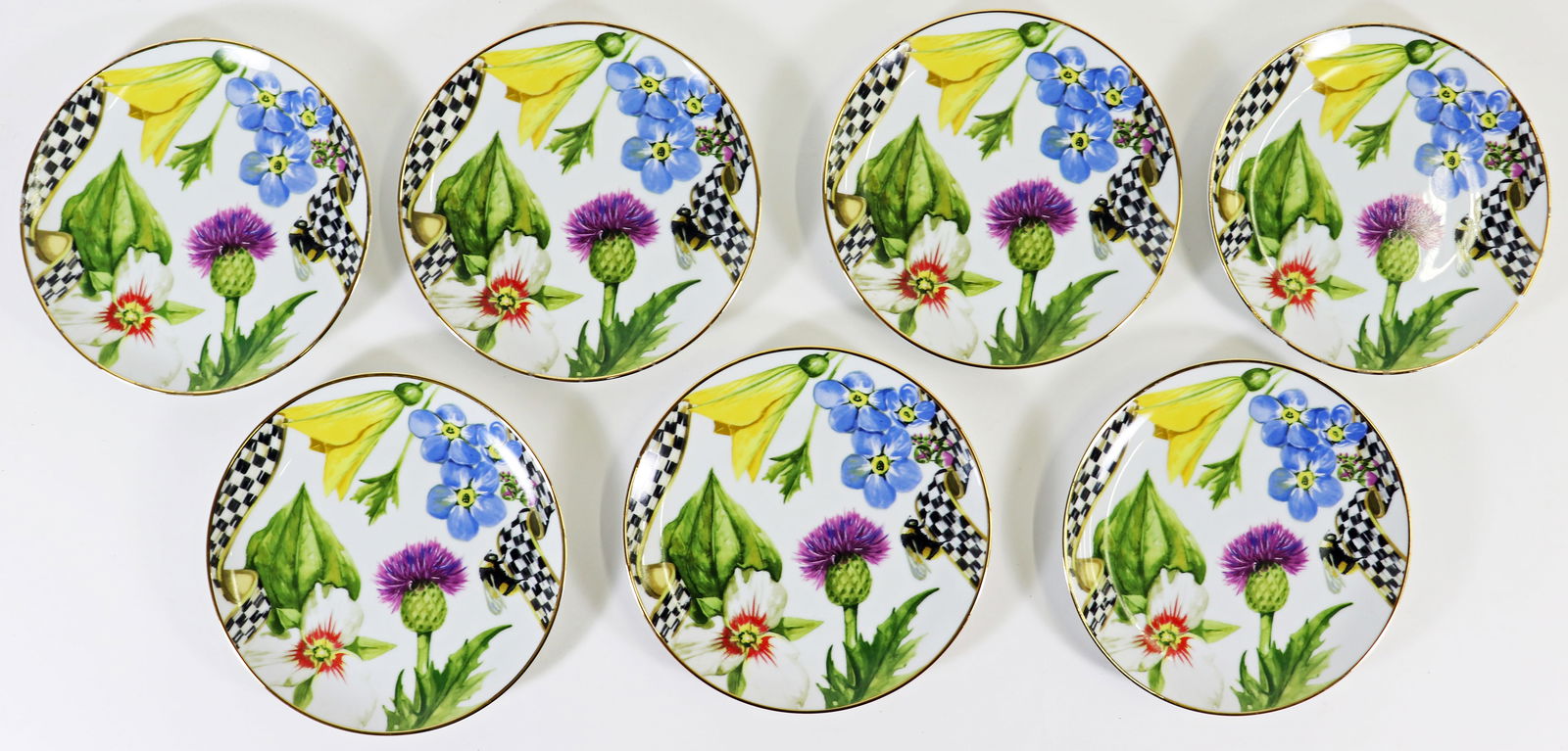 (7) MACKENZIE CHILD'S THISTLE & BEE BREAD PLATES (1 of 4)