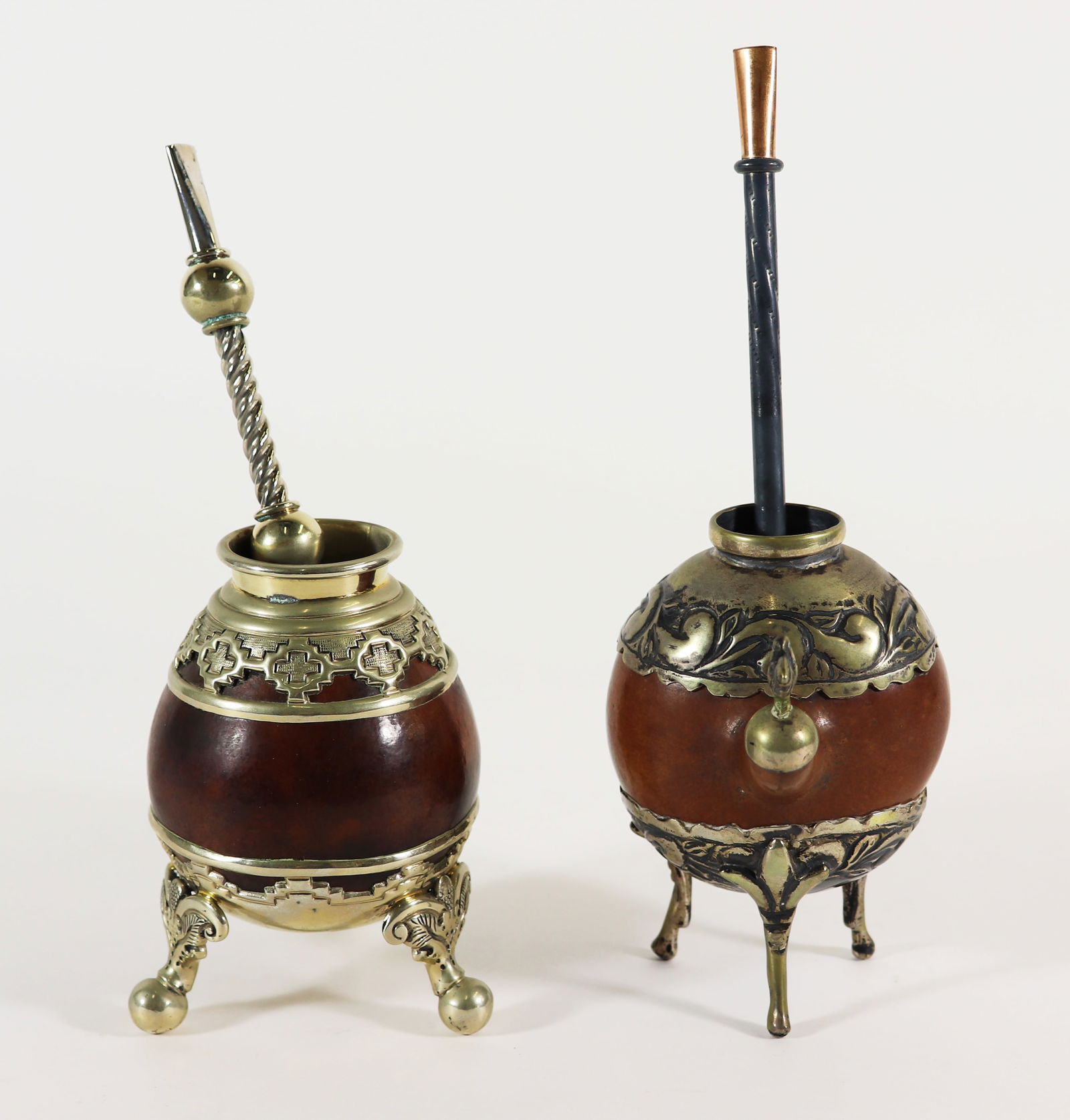 (2) VINTAGE COLONIA SILVER YERBA MATE CUP BOMBILLA (1 of 4)