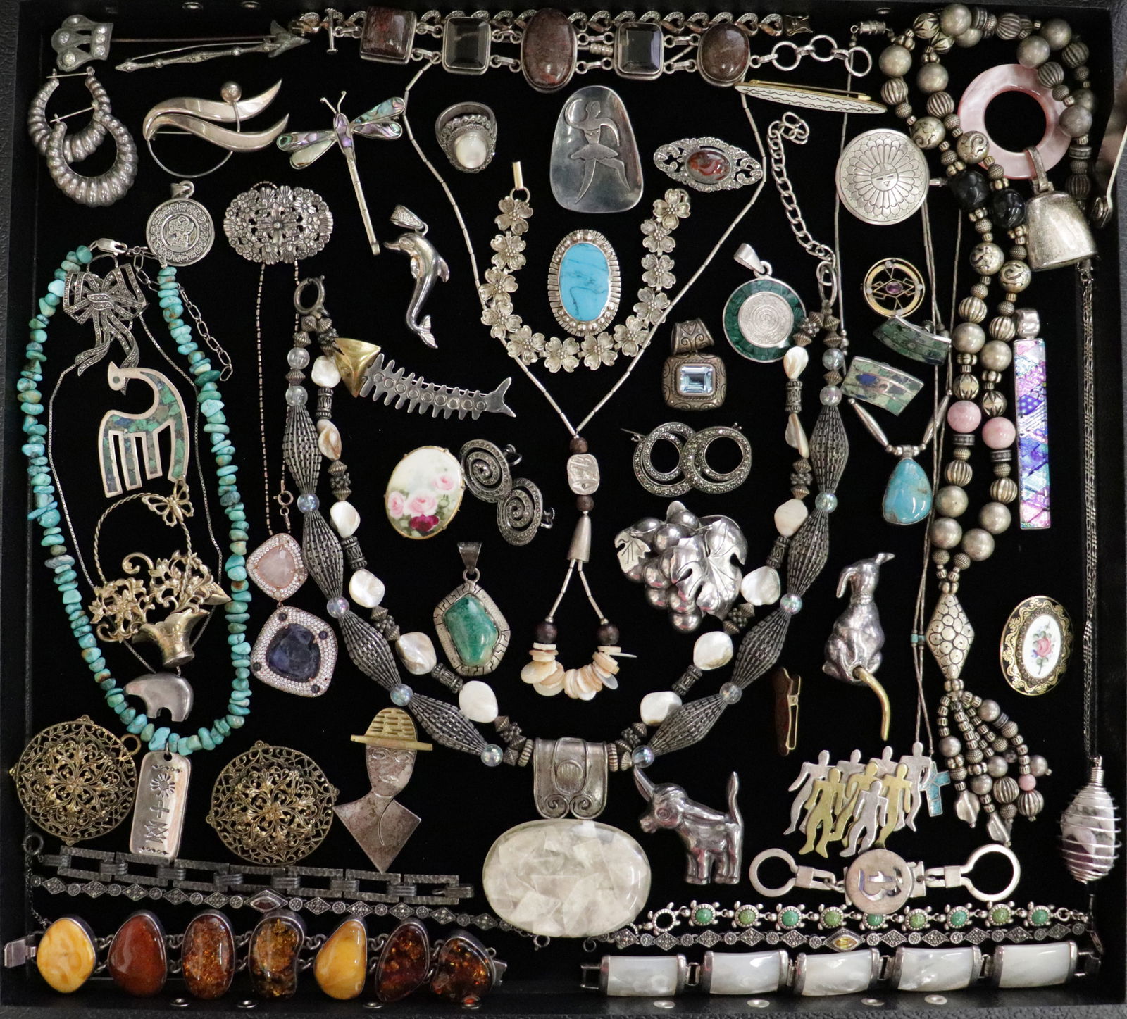 VINTAGE STERLING SILVER & OTHER ASSORTED JEWELRY (1 of 6)