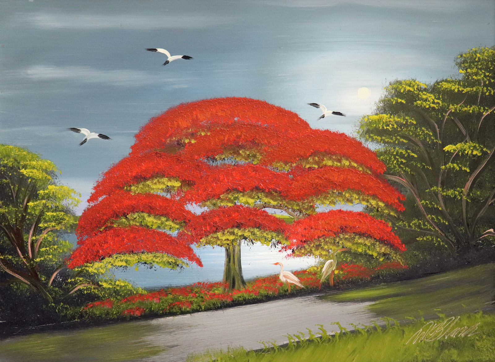 AL BLACK NIGHT POINCIANA ROAD HIGHWAYMEN PAINTING (1 of 5)