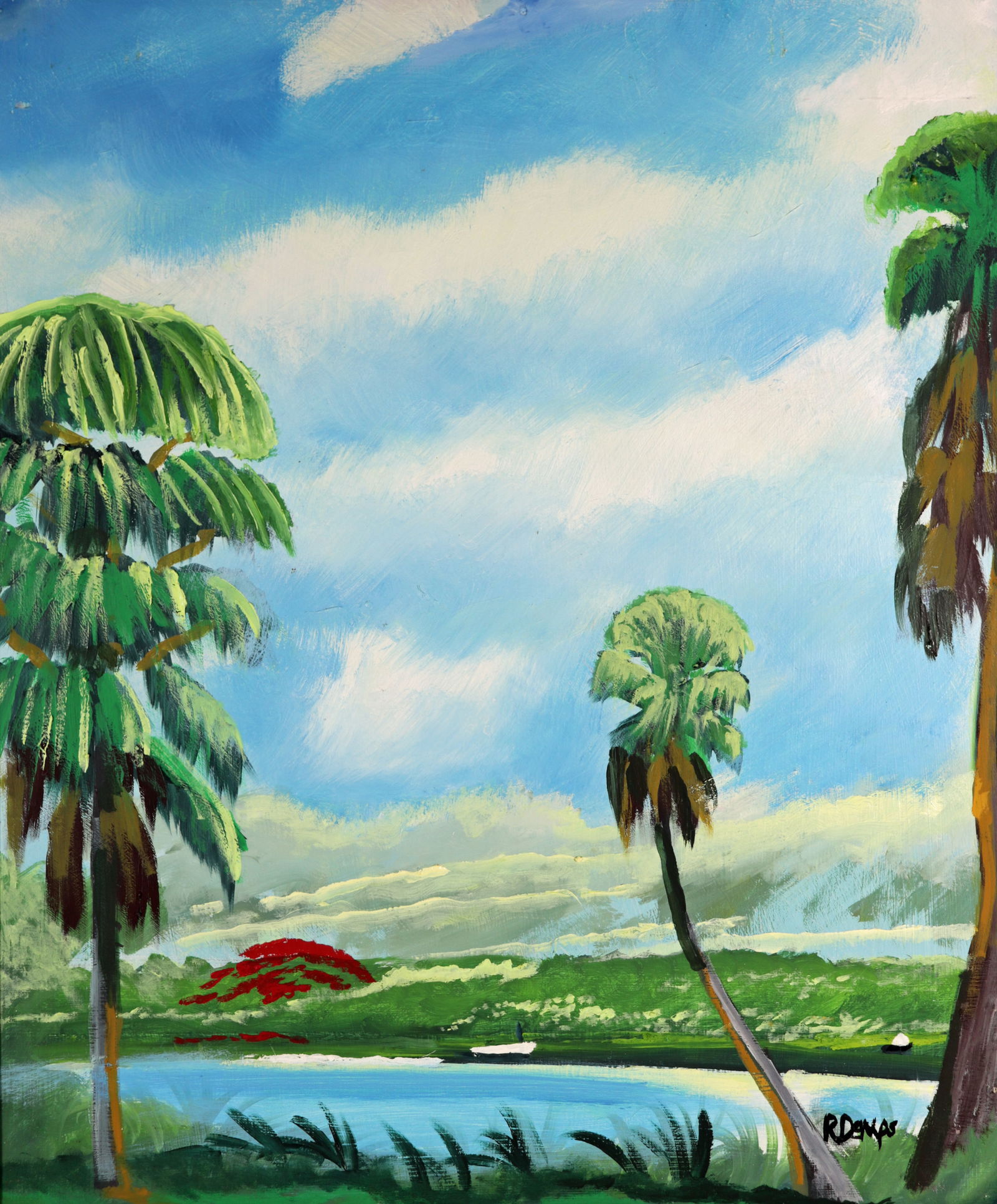 RODNEY DEMPS RIVER PALMS HIGHWAYMEN PAINTING (1 of 4)