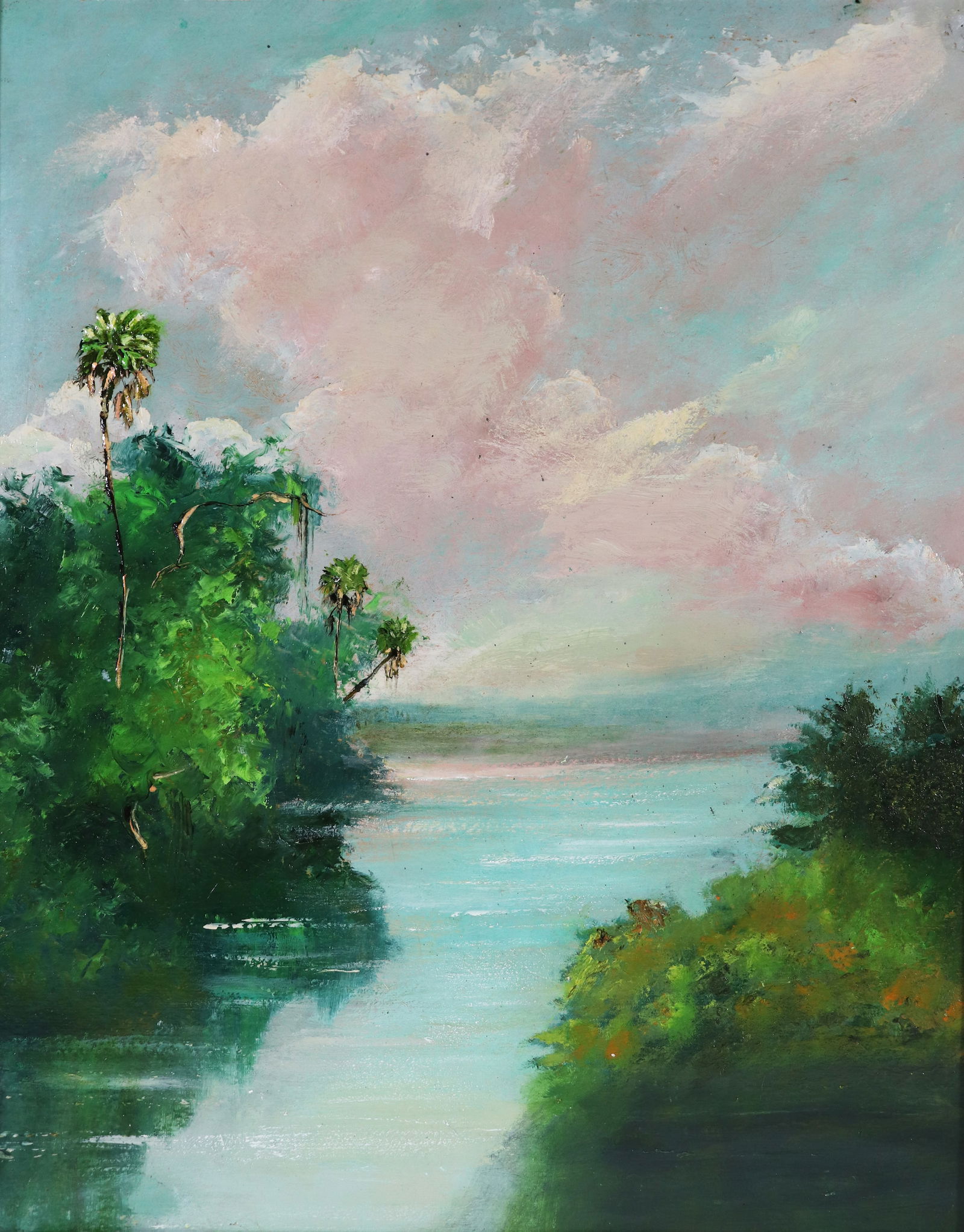 UNSIGNED FLORIDA HIGHWAYMEN STYLE PAINTING (1 of 4)