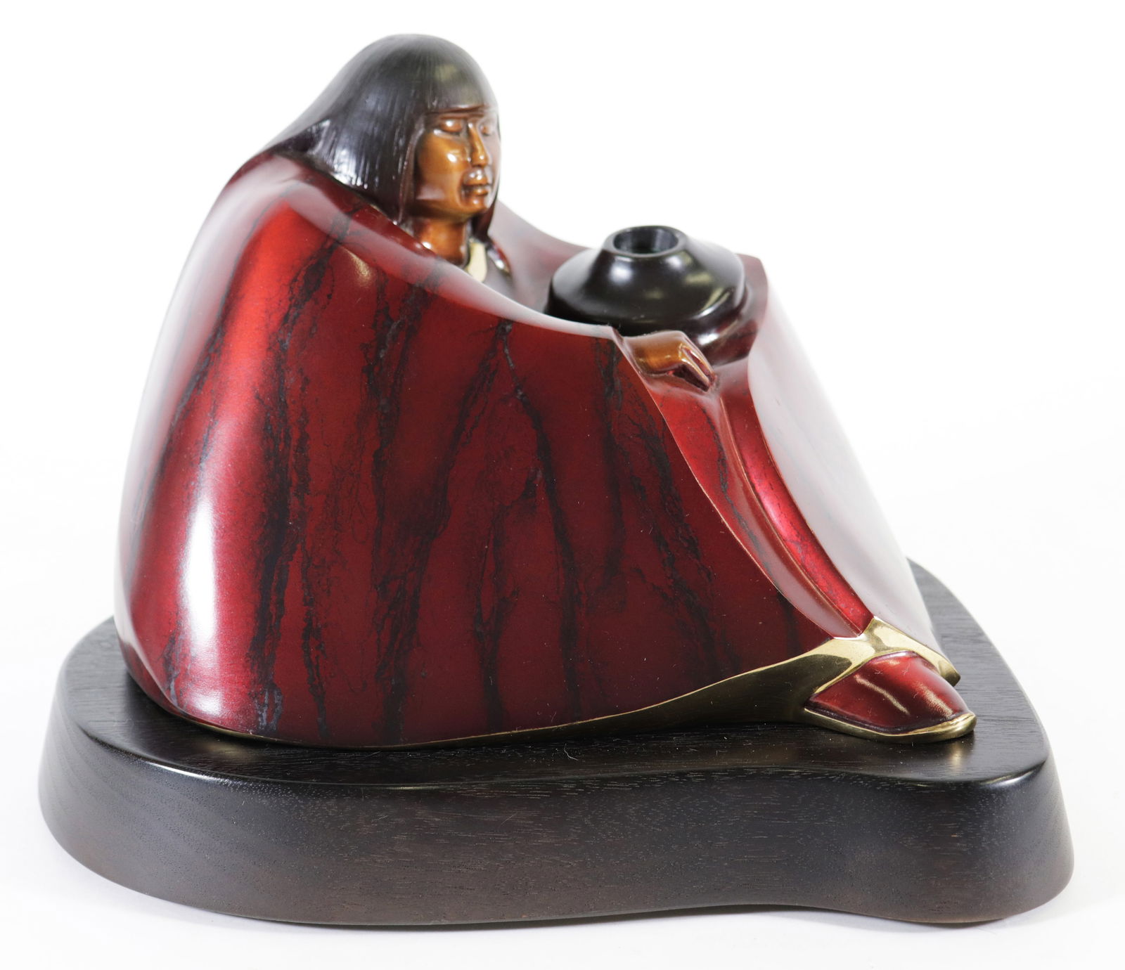 DOUG HYDE NATIVE AMERICAN WOMAN WITH VASE BRONZE (1 of 5)