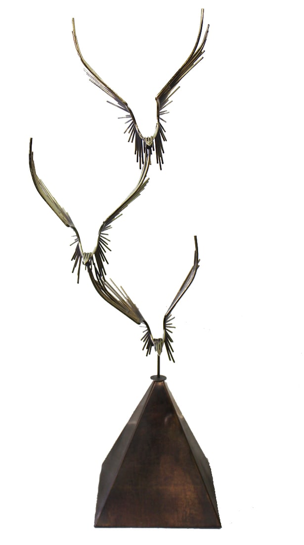 CURTIS JERE EAGLES IN FLIGHT FLOOR SCULPTURE (1 of 4)