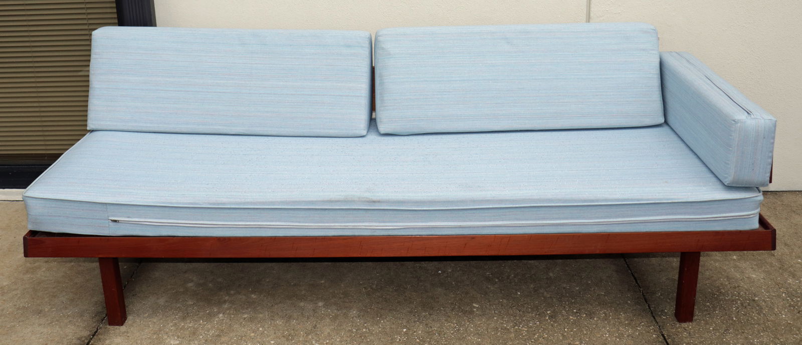 FREM ROJLE MID CENTURY MODERN SOFA: Danish Mid Century Modern Frem Rojle couch. Marked on bottom. Measures 80" x 28.25" wide.