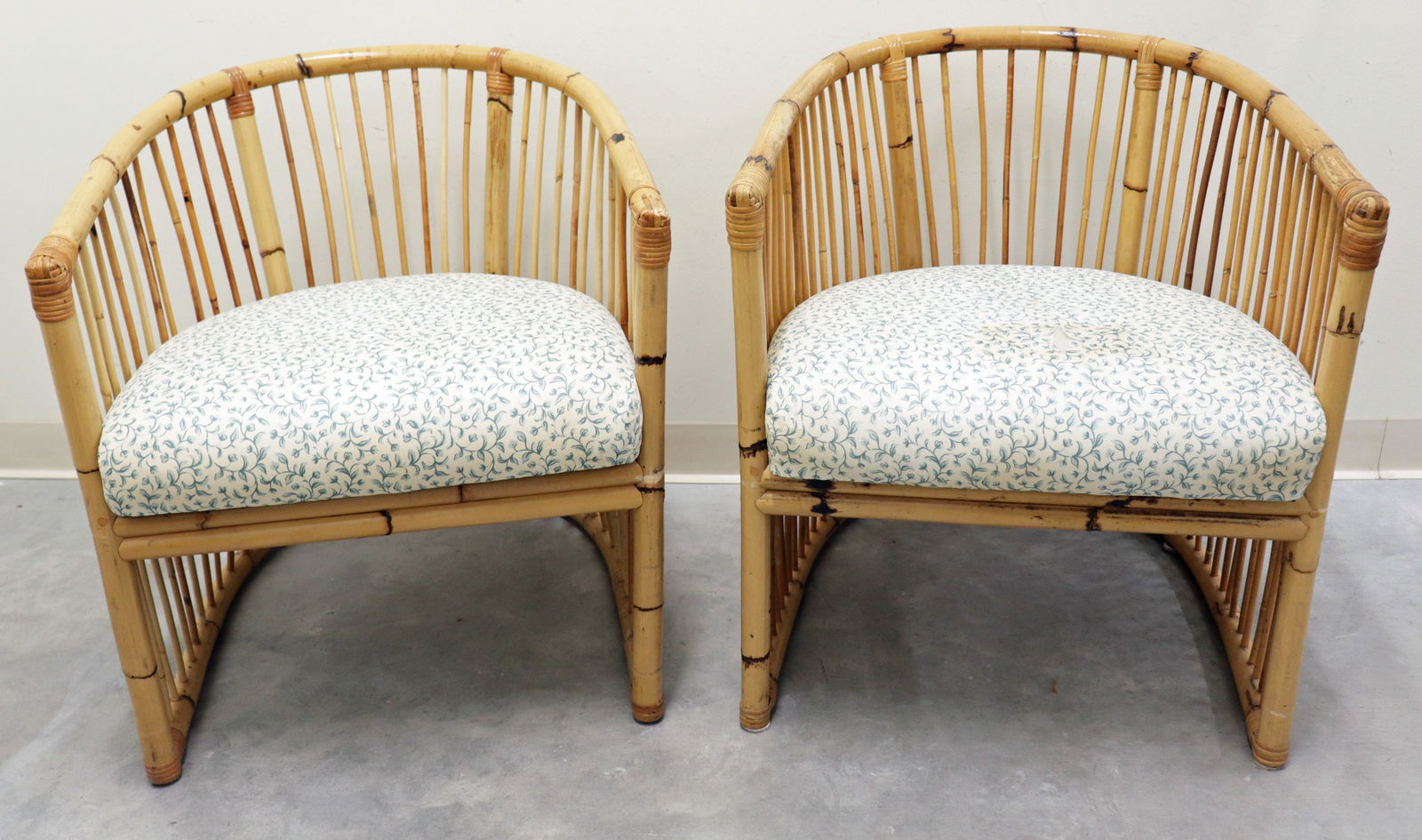 (2) MID CENTURY RATTAN BARREL CHAIRS (1 of 4)