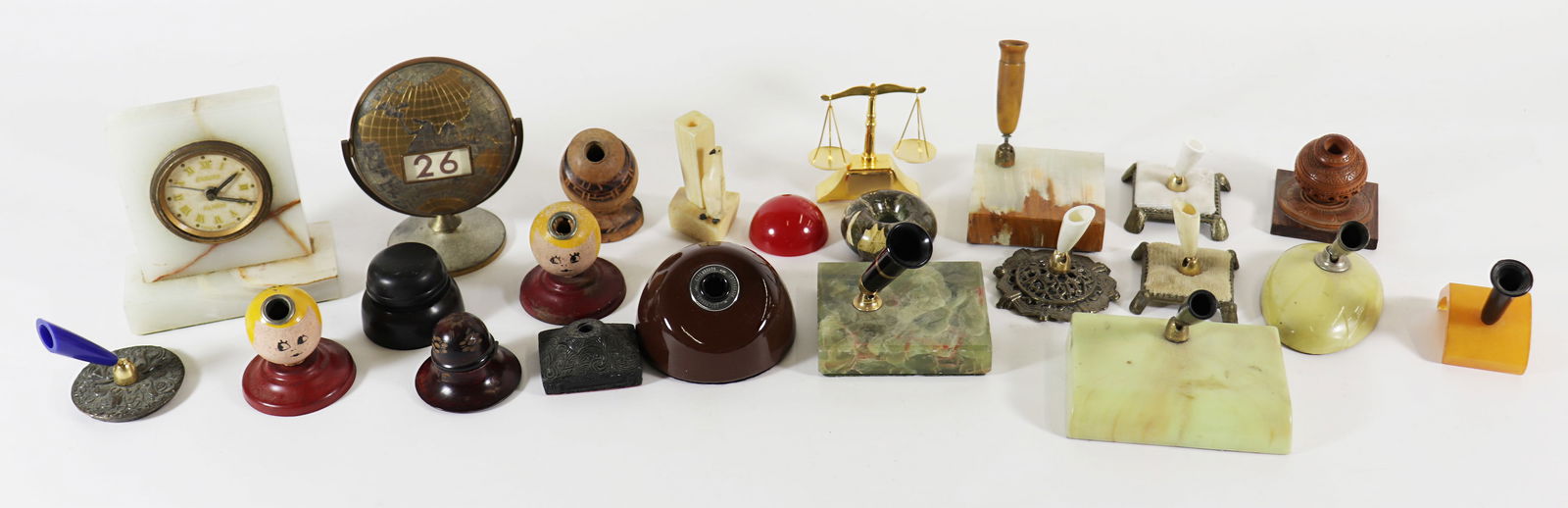 VINTAGE DIP INK PEN HOLDERS & CLOCK COLLECTION (1 of 4)