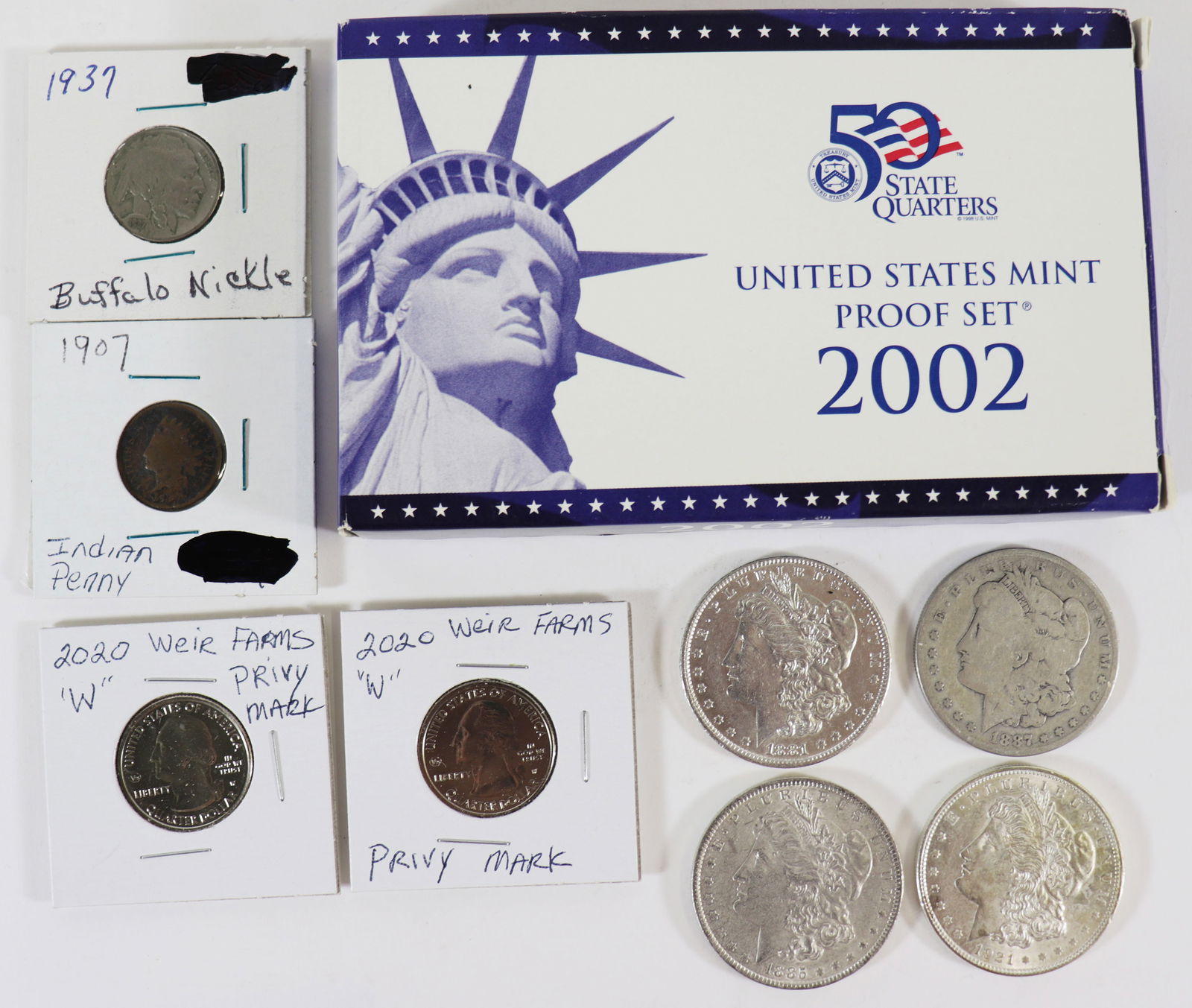 MORGAN SILVER DOLLARS, 2002 PROOF SET, & MORE (1 of 3)